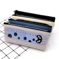 Custom cat shape ruler cute canvas pencil case