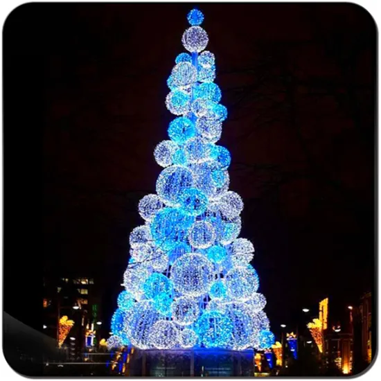 Led Sky blue white ball metal Christmas Tree
