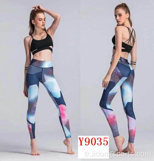 Yeni Styles Yüksek Beled Yoga Capri Pantolon