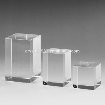Factory customize size clear white cubic k9 blank block photos 3d laser crystal cube for london
