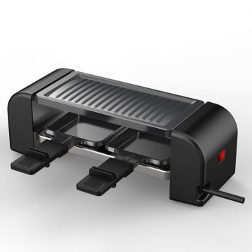 2-Person Home Raclette Grill with Non-Stick Pans - 450W Heating Element