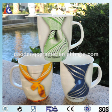 Tie printing decal porcelain tea mug