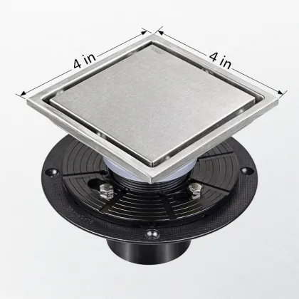 110mm Invisible Floor Drain - Stainless Steel Chrome Square Shower Drain