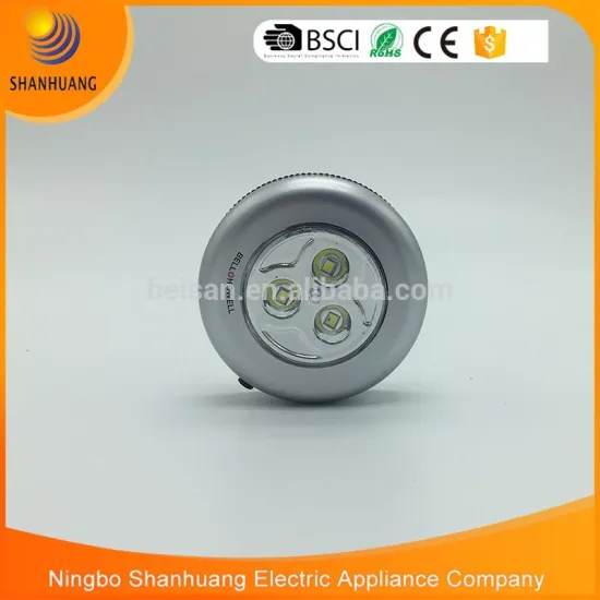 New design 3 led push light COB led mini push light