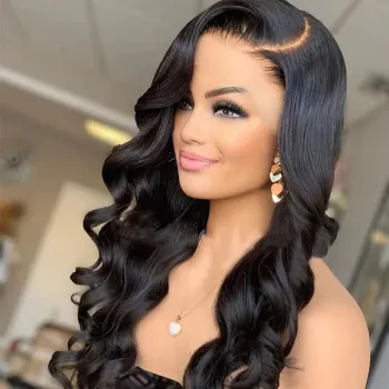 Brazilian Virgin Hair Transparent Lace Front Wig 150% 180% Density Human Virgin Hair Wigs For Black Women