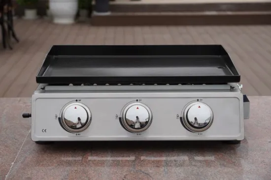 Popular BBQ Grill Outdoor Portable Table Top Gas Griddle 3 Burners Plancha