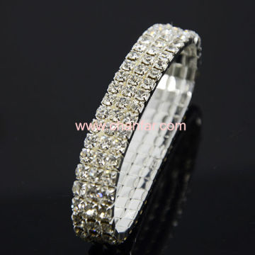 Fashion Jewelry,3Lines Alloy Rhinestone Bracelet