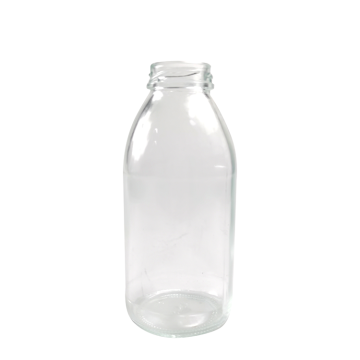 Round glass milk coffee beverage drink bottle