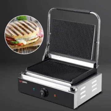 Hot Sale Commercial Contact Grill / Grooved Above and Below Plates
