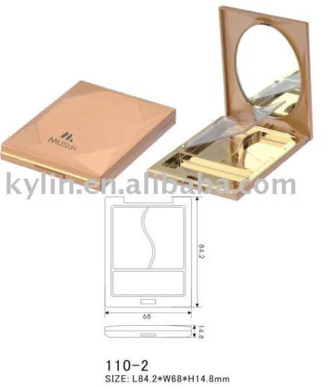plastic eyeshadow box with cosmetic mirror