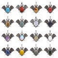 Gemstone 13X18mm Cabs Antique Silver Alloy Antique Silver Alloy Bat Pendant Keychain