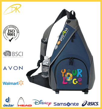 Customized logo shoulder sling bag, travel bicycle backpack with one strap