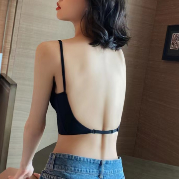 Invisible Lace Wedding Bralette - Seamless Low Back Push-Up Bra