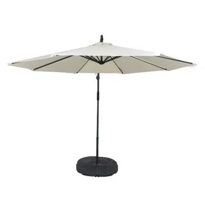 White Cantilevered Umbrella Sombrilla Blanca