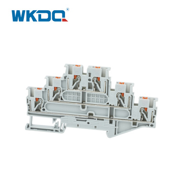 Triple Level Feed Through Din Rail Terminal Blocks