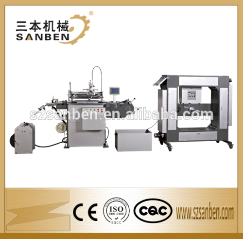 SanBen Automatic cheap silk screen printing machine, flat bed roll to roll screen printing machine