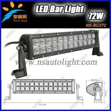 Waterproof SUV led light bar/auto led light 72W light bar super bright
