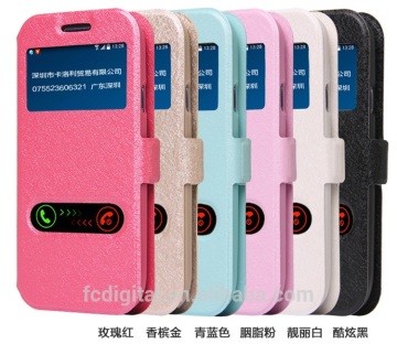 QWD factory price premium touch screen rotating view window color leather flip phone case for samsung s3