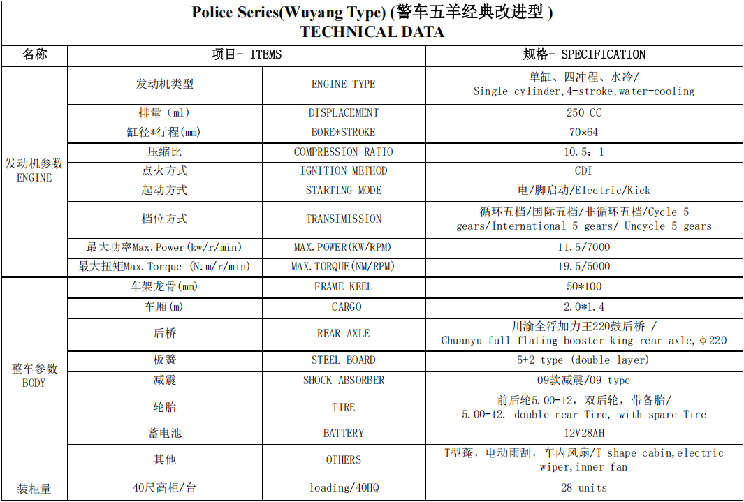 police tricycle special model