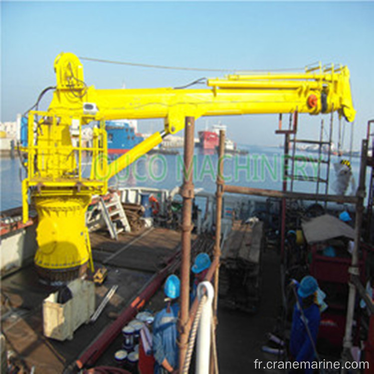 Pont de navire de grue de cargaison de flèche télescopique marine 1T30M