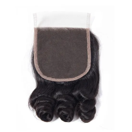 CELIE Factory Price Fumi Curly 4x4 Lace Closure Good Quality Top Closure Human Hair Virgin Closure Hair Extension