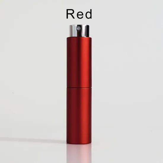 10ml 20ml red color customized refill aluminum twist perfume atomizer bottle with atomizer& cap