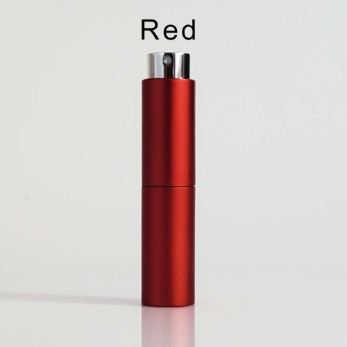 10ml 20ml 빨간색 사용자 정의 리필 알루미늄 트위스트 향수 분무 병이있는 아토마 미저 및 캡