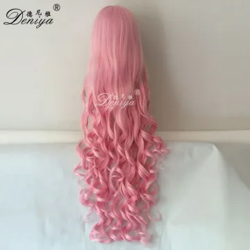 wigs lolita pink long curly women' cosplay synthetic hair fashion party full wig