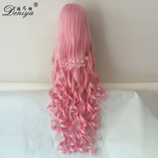 wigs lolita pink long curly women' cosplay synthetic hair fashion party full wig