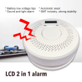 Led digital display cheap price conventional optical fire alarm co alarm with combination smoke detector and carbon monoxide
