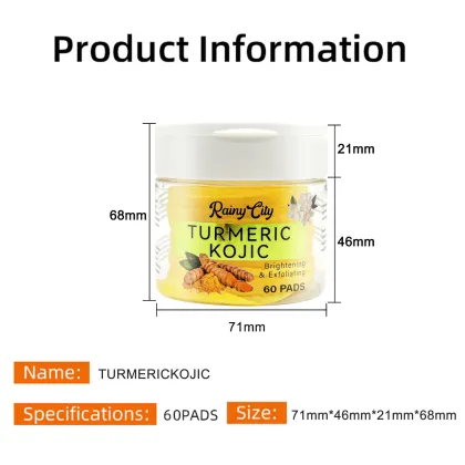 Turmeric Kojic Facial Cleansing Pads for Skin Whitening and Exfoliation