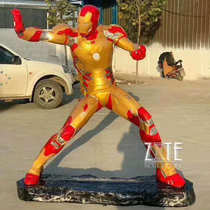 Shop decoration resin movie character sculpture life size fiberglass ironman statue