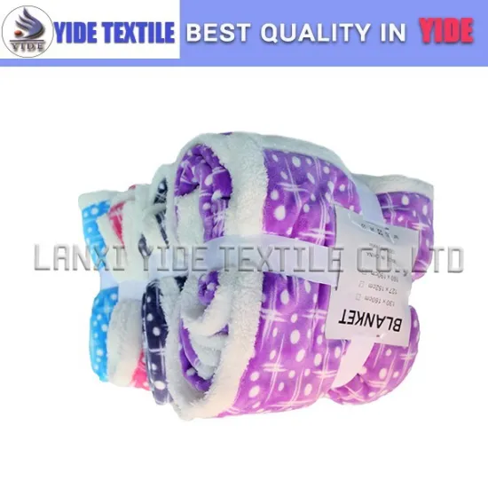 Zhejiang wholesale cheap luxury polka dot printing plush blankets