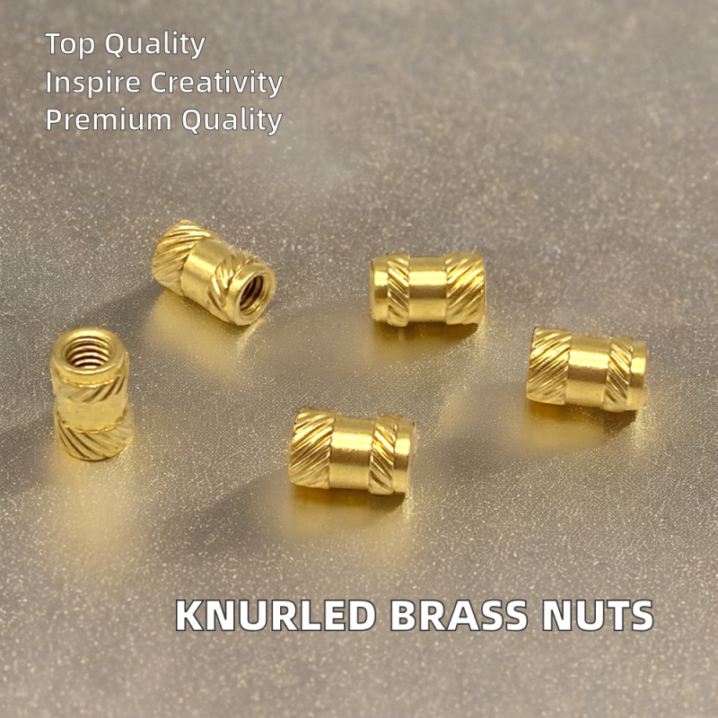 M2.5 Threaded Inserts Nuts for Wood Fasteners Types Brass Knurled Embedded Hole Copper Nut Passivated Hex Nut Mining Application