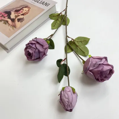 China Snow Mountain Silk Rose Artificial Flowers