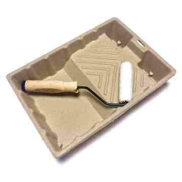 Biodegradable recycled paper pulp molded wall paint tray