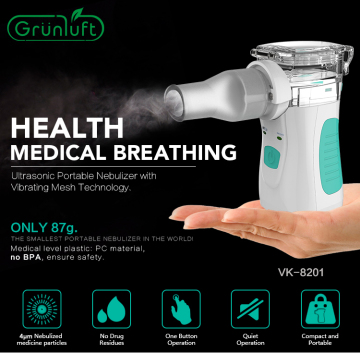 Portable ultrasonic nebulizer with battery and mask