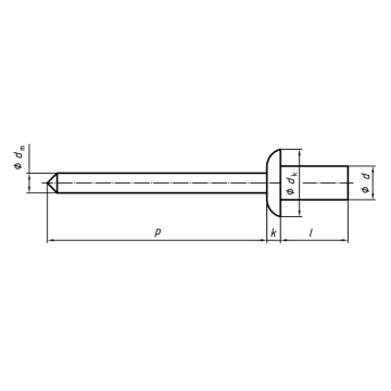 Rivet aveugle de la tête à extrémité fermée en acier / en acier