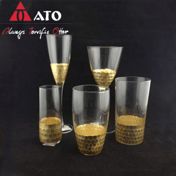 ATO Unique Gold Laser Engraving Red Wine Glasses