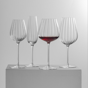 Wholesale Waterfall Optic Crystal Ribbed Wine Glass Goblet