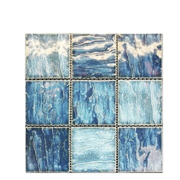 Azul Serie Cerámica Big Size Tile de piscina 100x100 mm