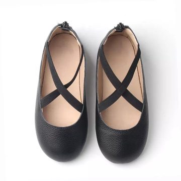 Læderpiger ballerina sko til børn