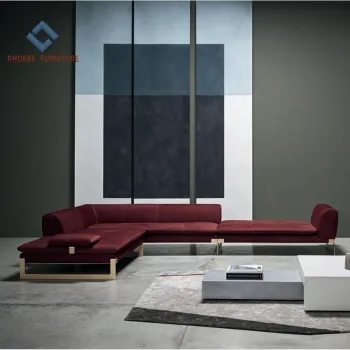 Foshan Modern L Shape Living Room Furniture Set Manufacturer