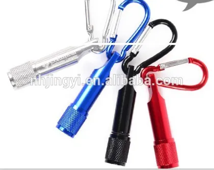 color change mini aluminum carabiner watch flashlight
