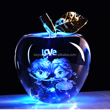 Personalized 3D Laser Engraved Crystal Apple Photo Album