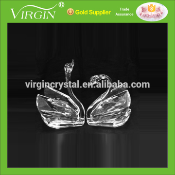 Wholesale cheap clear crystal glass wedding favors swan model foe weddong table decoration