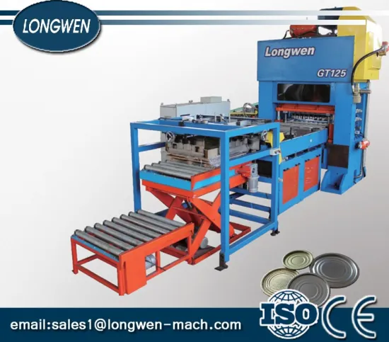 Tin Can Box Lid / Bottom / Cone / Dome Making Machine Automatic CNC Tinplate Sheet Feeding Punch Press