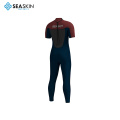 Seaskin Men ชุดสูทแบบเปียกกลับซิปในชุดดำน้ำเย็นน้ำเย็น 3 มม. Neoprene Wetsuit