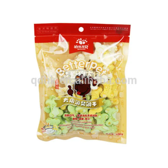 Dog food bag with tear notch