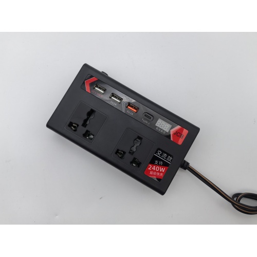 Bulk Car Power Inverter 12V/24V to 220V AC 240W with Multi-Ports & Smart Display